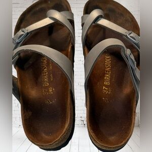 Birkenstock Pewter Metallic Birkenstock Flor Sandals
